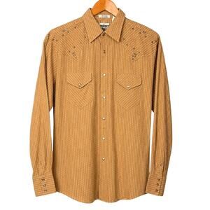 90's Vintage Franky Max Western Shirt Pearl Snap Rhinestone Rodeo Cowboy Size L